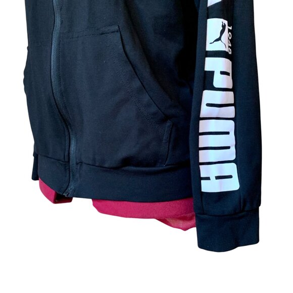 PUMA - Training full-zip track Jacket - Black, White and Red Stripes - Boys XL - Picture 10 of 15